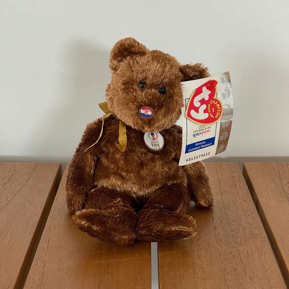 TY Beanie Baby 'Croatia' Fifa 2002 World Cup CHAMPION Bear - Picture 1 of 8
